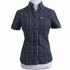 Fred Perry Checkered Button Down Shirt Size 2 New Without Tags!